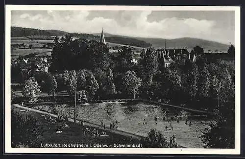 AK Reichelsheim i. Odenw., Schwimmbad im Sommer