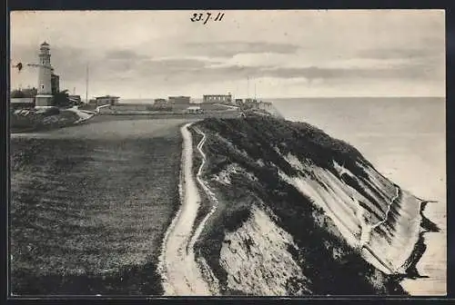 AK Arcona, Küstenpanorama mit Leuchtturm