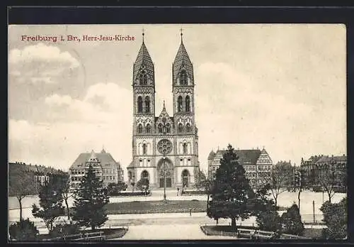 AK Freiburg i. Br., Herz-Jesu-Kirche