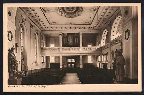 AK Freiburg i. Br., Erzbischöfl. Theolog. Konvikt, Konviktskirche, Blick auf die Orgel