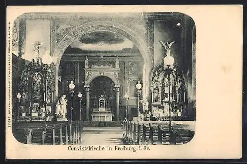 AK Freiburg i. Br., Konviktskirche, Innenansicht