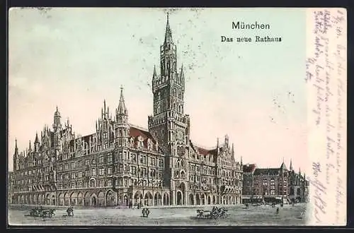 Künstler-AK München-Au, Neues Rathaus