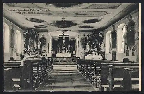 AK Freiburg i. B., Inneres der alten Friedhofskapelle