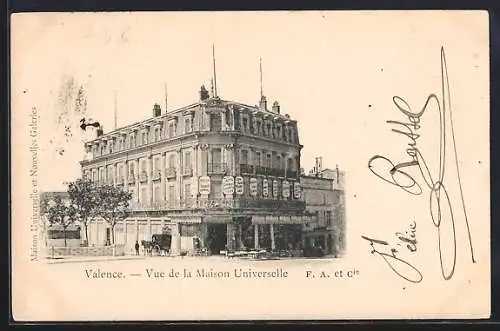 AK Valence, Vue de la Maison Universelle F. A. et cie