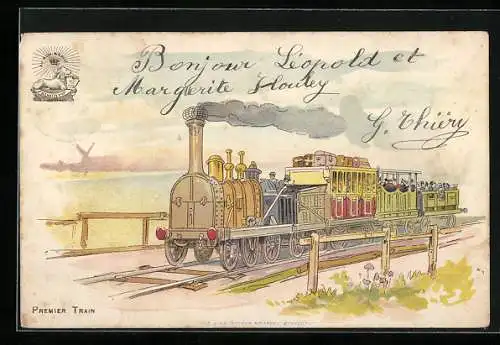 Lithographie Eisenbahn, Premier Train