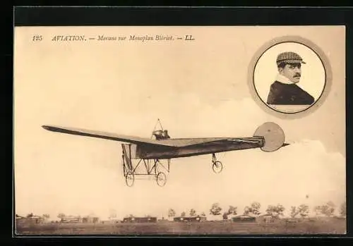 AK Morane sur Monoplan Blériot, Eindecker-Flugzeug