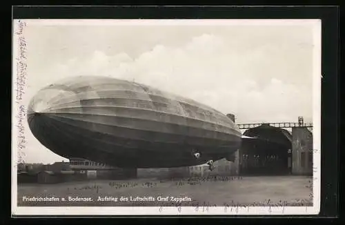 AK Friedrichshafen a. Bodensee, Aufstieg des Luftschiffs Graf Zeppelin