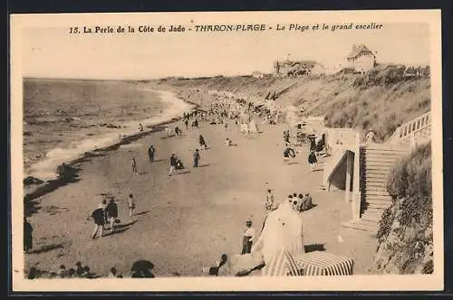 AK Tharon-Plage, La Plage et le grand escalier