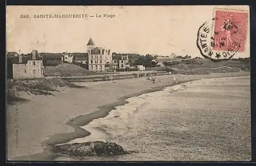 AK Sainte-Marguerite, La plage et les maisons en bord de mer