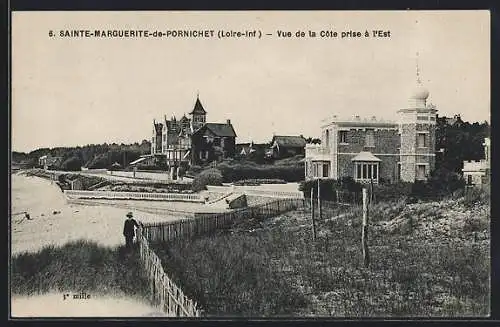 AK Sainte-Marguerite-de-Pornichet, Vue de la Côte prise à l`Est