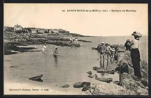 AK Sainte-Marie de la Mer, Rochers de Mombau et baigneurs en bord de mer