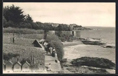 AK Sainte-Marie-de-Pornic, La Plage Montbeau vers Pornic