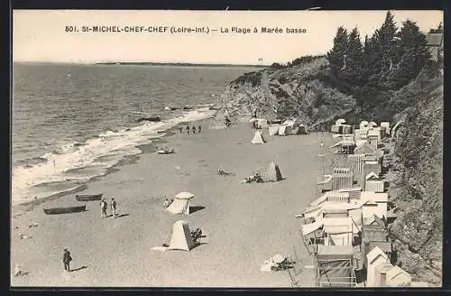 AK St-Michel-Chef-Chef, La Plage à Marée basse