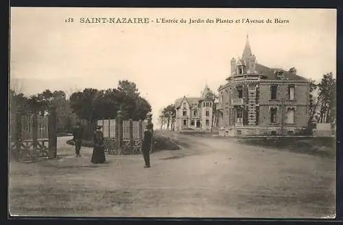 AK Saint-Nazaire, L`Entrée du Jardin des Plantes et l`Avenue de Béarn