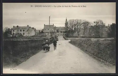 AK Savenay, Vue prise du haut de l`Avenue de la Gare