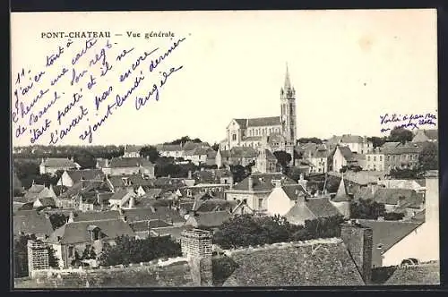 AK Pont-Château, Vue générale de la ville avec l`église en arrière-plan