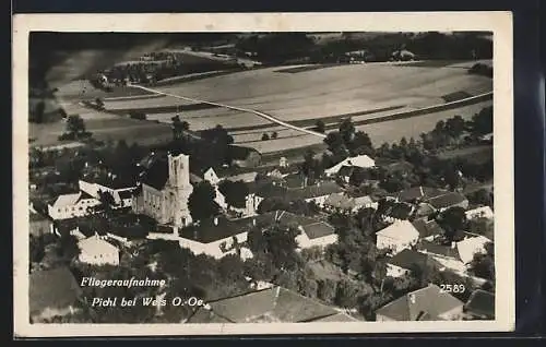 AK Pichl bei Wels /O.-D., Teilansicht vom Flugzeug aus