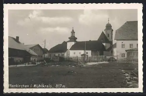 AK Pfarrkirchen i. Mühlkreis, Ortspartie mit Kirche