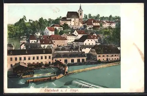 AK Steinbach a. d. Steyr, Teilansicht mit Kirche