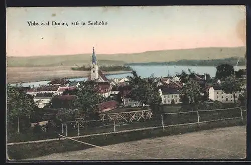 AK Ybbs a. d. Donau, Teilansicht mit Kirchenspitze