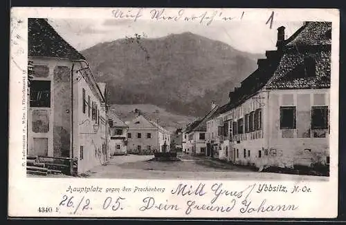 AK Ybbsitz /N.-Oe, Hauptplatz gegen den Prochenberg