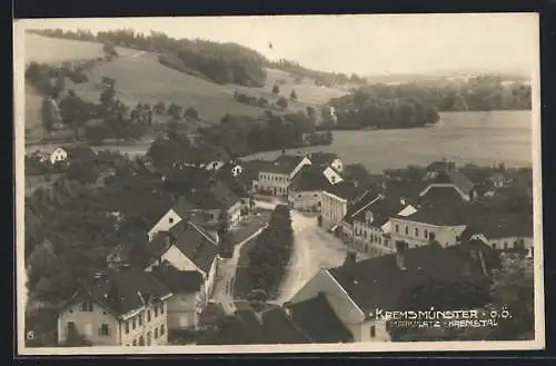 AK Kremsmünster /O. Ö., Marktplatz im Kremstal