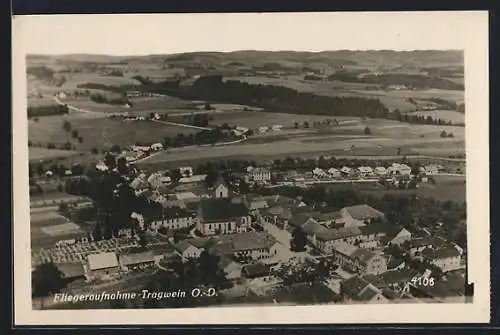 AK Tragwein /O.-D., Teilansicht mit Kirche, Fliegeraufnahme