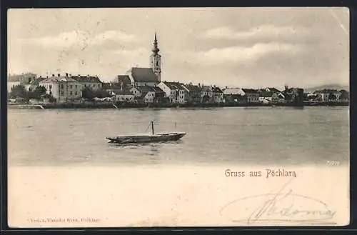 AK Pöchlarn /Donau, Totalansicht mit Kirche