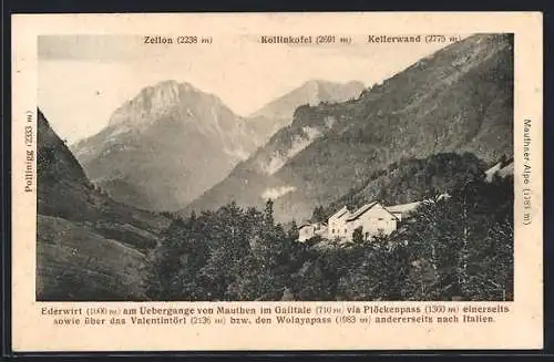 AK Kötschach-Mauthen, Gasthof Ederwirt am Plöckenpass