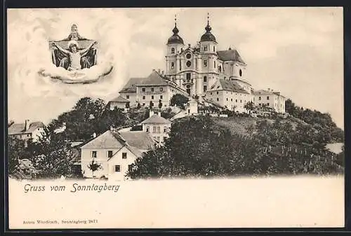 AK Sonntagberg, Gasthof von J. Halbmayr an der Kirche