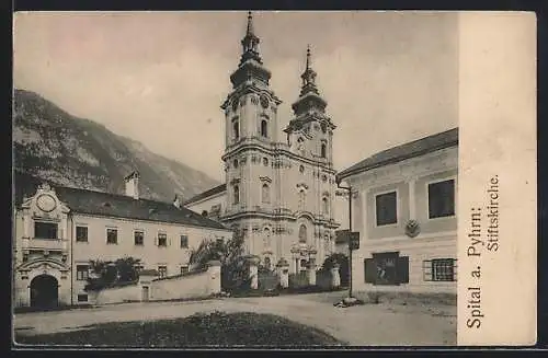 AK Spital a. Pyhrn, Partie an der Stiftskirche