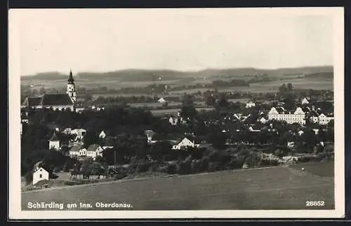 AK Schärding am Inn, Ortsansicht aus der Vogelschau