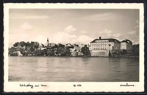 AK Schärding am Inn, Ortsansicht mit Kurhaus