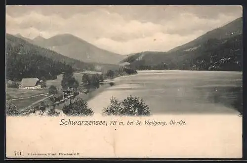 AK St. Wolfgang, Schwarzensee mit Blick auf Gebirge