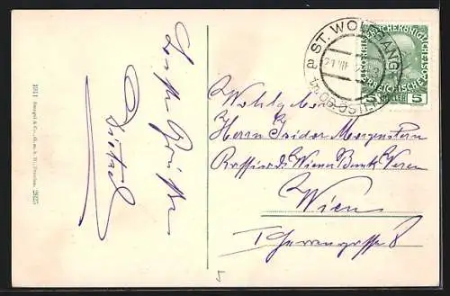 AK St. Wolfgang, Gesamansicht mit Schafberg