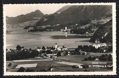 AK Strobl, Ort mit Blick nach St. Wolfgang