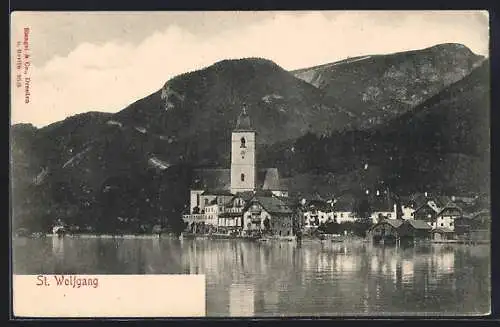 AK St. Wolfgang, Kirche am Seeufer