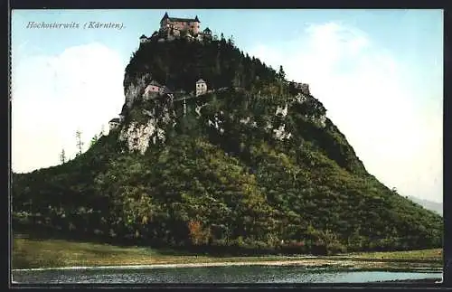 AK Hochosterwitz /Kärnten, Blick auf die Burg