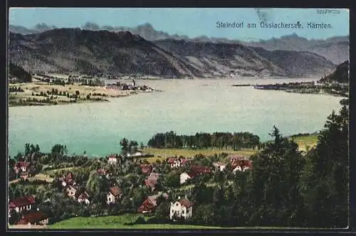 AK Steindorf am Ossiachersee, Ortsansicht aus der Vogelschau