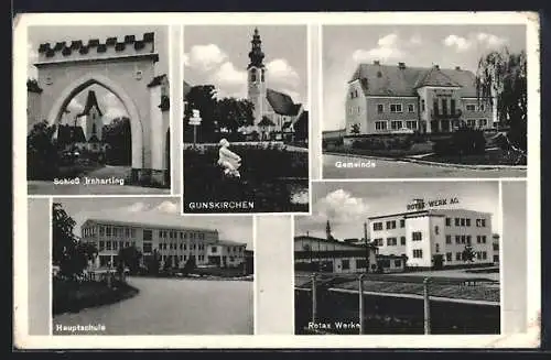 AK Gunskirchen, Rotax Werke, Schloss Irnharting, Hauptschule, Gemeinde