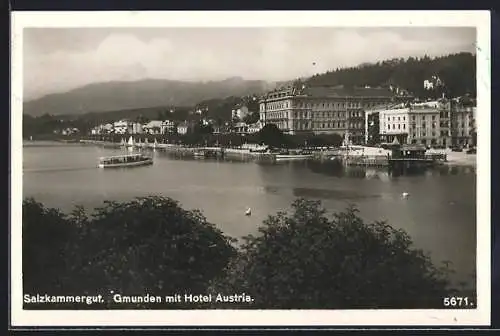 AK Gmunden, Panorama mit Hotel Austria