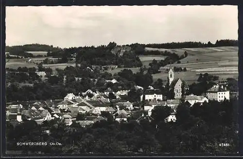 AK Schwertberg /Ob. Oe., Teilansicht mit Kirche