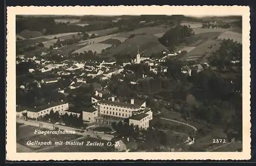 AK Gallspach /O.-D., Teilansicht mit Institut Zeileis, Fliegeraufnahme