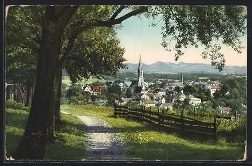 AK Bad Hall /Ob.-Oest., Teilansicht mit Kirche