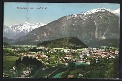 AK Bad Ischl, Salzkammergut, Teilansicht mit Bergen