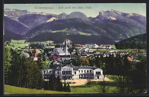 AK Bad Ischl, Salzkammergut, Teilansicht mit Hotel Kaiser Villa