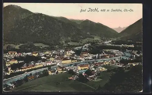 AK Bad Ischl /Ob.-Oe., Teilansicht mit Bergen