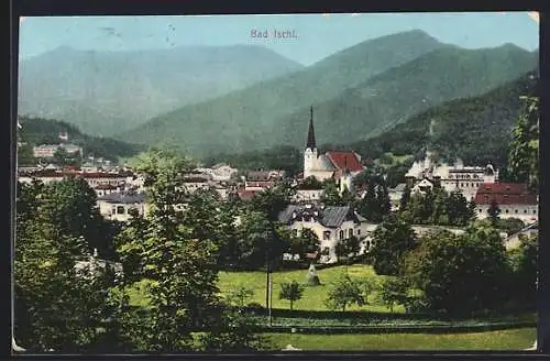 AK Bad Ischl, Teilansicht mit Kirche