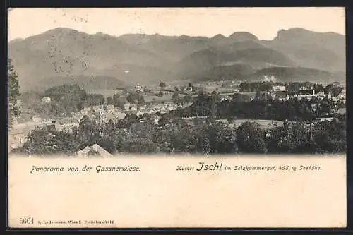 AK Ischl im Salzkammergut, Panorama von der Gassnerwiese