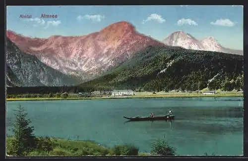 AK Grünau /Almtal, Almsee mit Boot